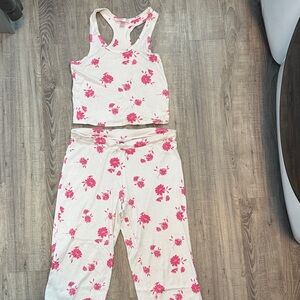 Victoria's Secret Pink Floral White Tank